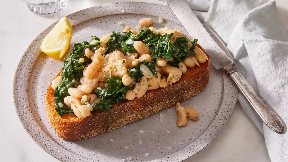 Image of White Bean & Kale Toast with Herbes de Provence