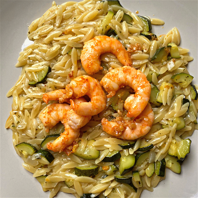 Image of Courgette and Prawn Orzo!