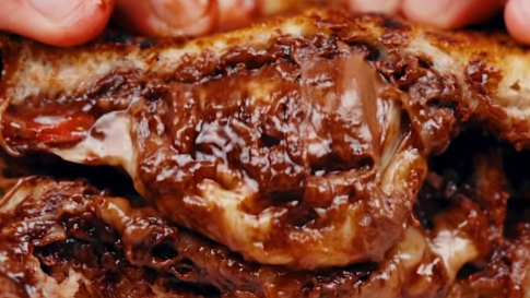 Image of Nutella Cheese Strawberry Sandwich