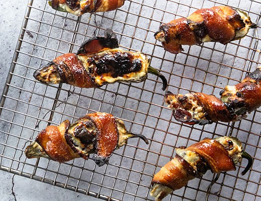 Image of Grilled Bacon Wrapped Jalapeño Poppers