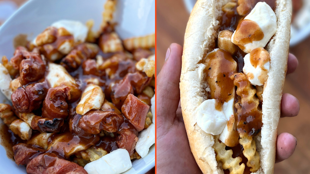 Image of 2 recettes de frites spectaculaires : hot-dog à la poutine et poutine au hot-dog