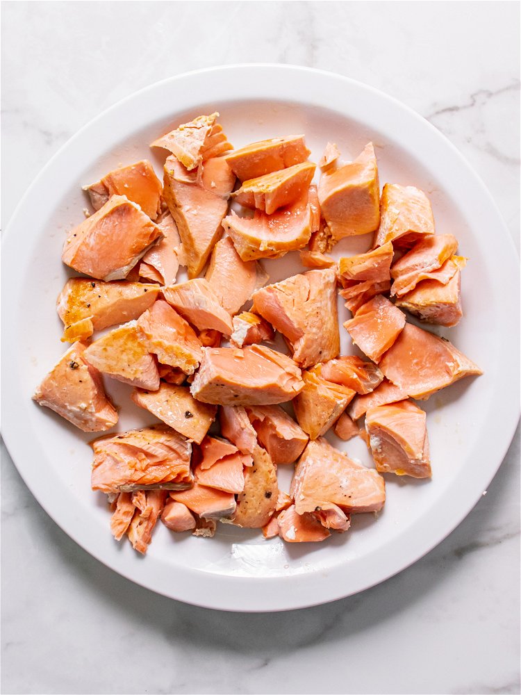 Image of Blot excess moisture from salmon. Heat 2 tablespoons of olive...