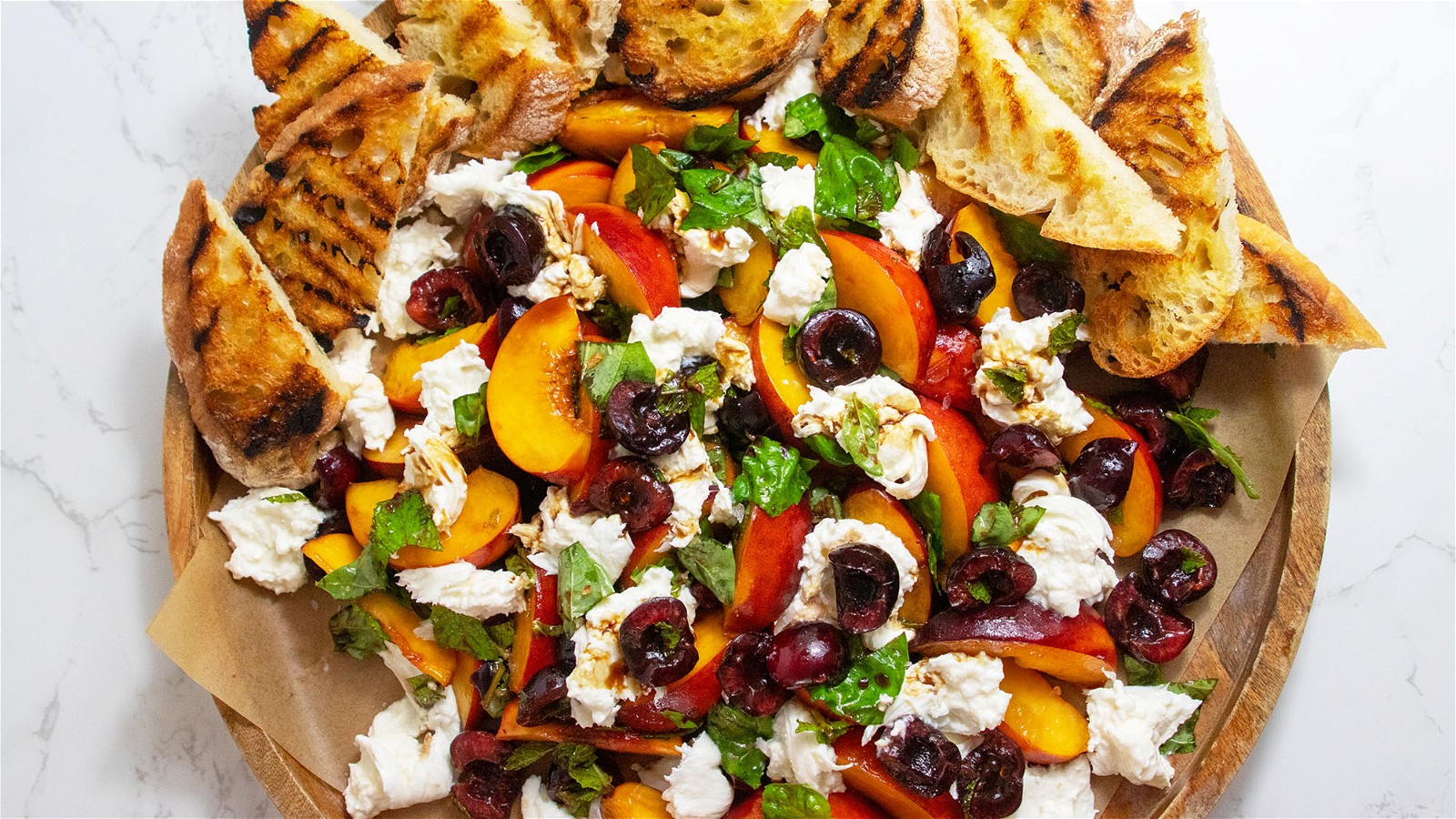 Peach And Cherry Salad With Burrata-image