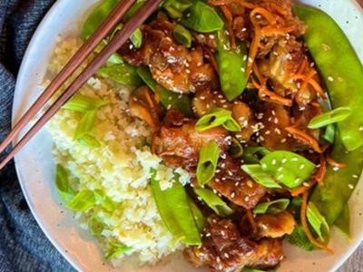 Image of Crispy Orange Chicken & Snow Peas