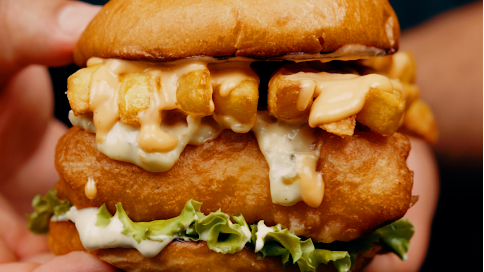 Image of Tyson Fury Fish n Chips Burger