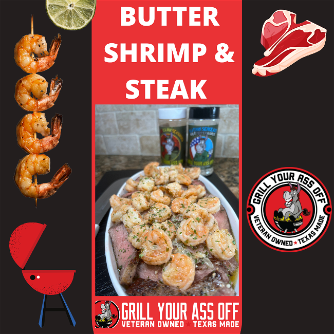 Image of Simple & Easy Butter Shrimp & Steak 