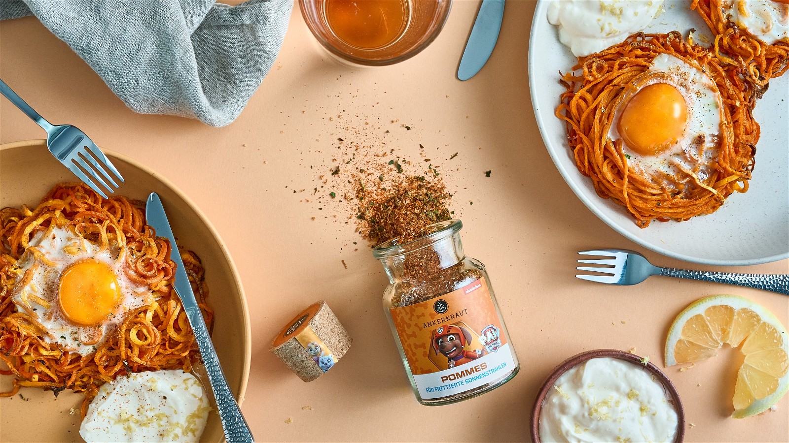 Image of Vegetable bird's nest with fruity cream cheese