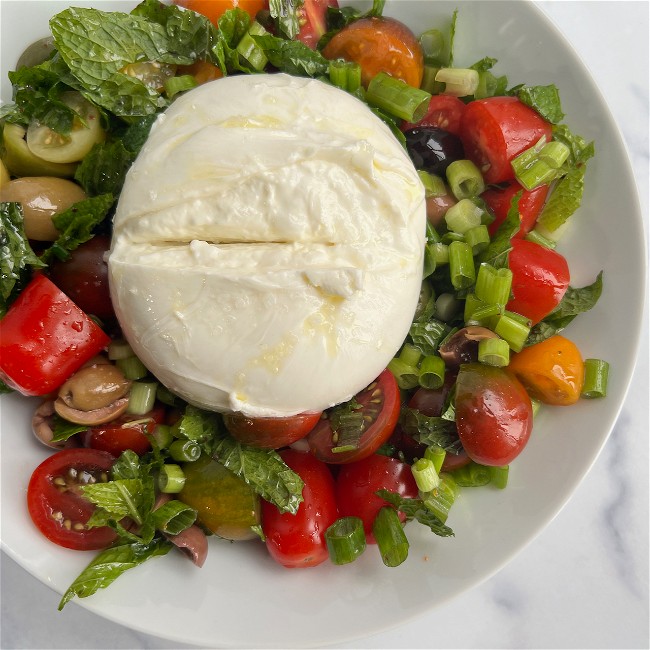 Image of Burrata, Tomato & Olive Salad