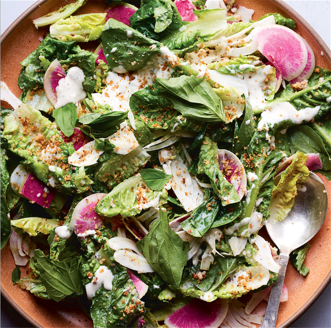 Image of Little Gem Salad with Herbed Breadcrumbs