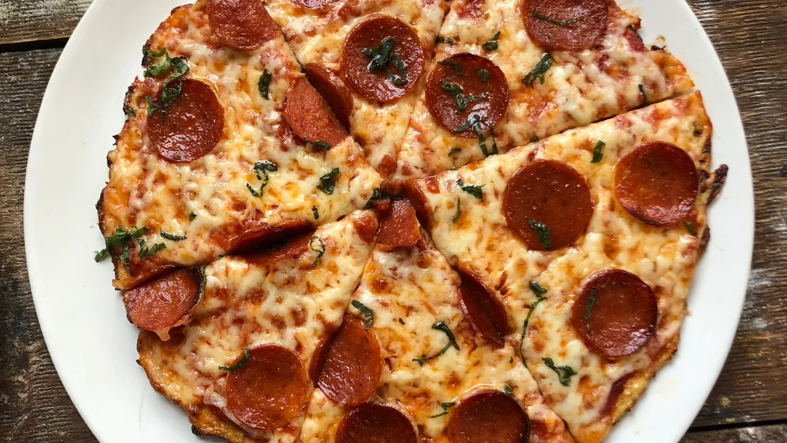 Image of Cauliflower Pizza with Pepperoni