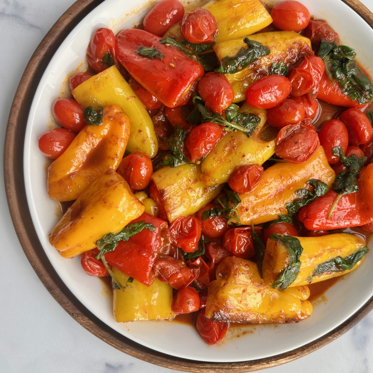 Baby Peppers with Basil