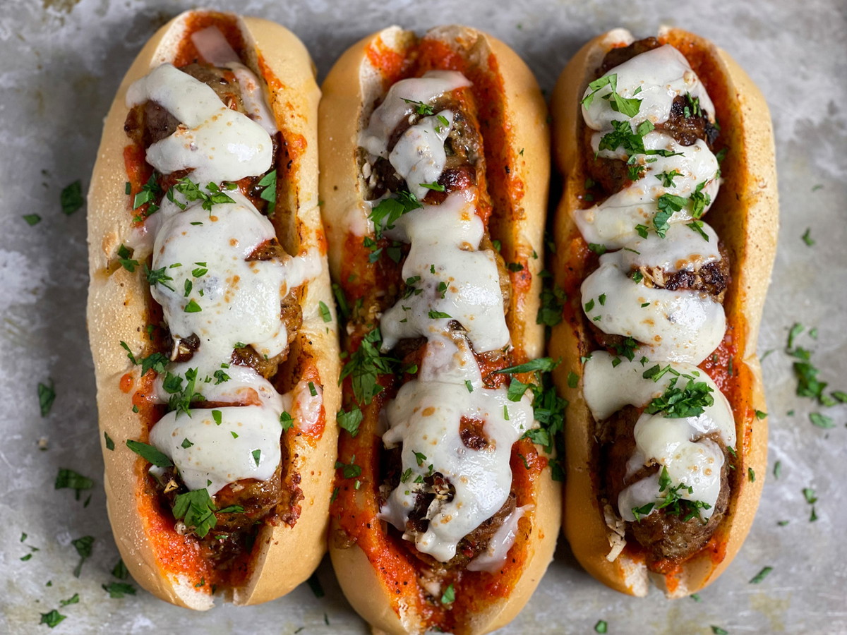 Nut Free Romesco Style Meatball Subs