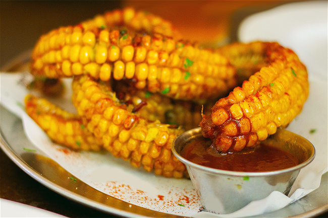 Image of Bourbon Honey Glazed Grilled Corn Ribs