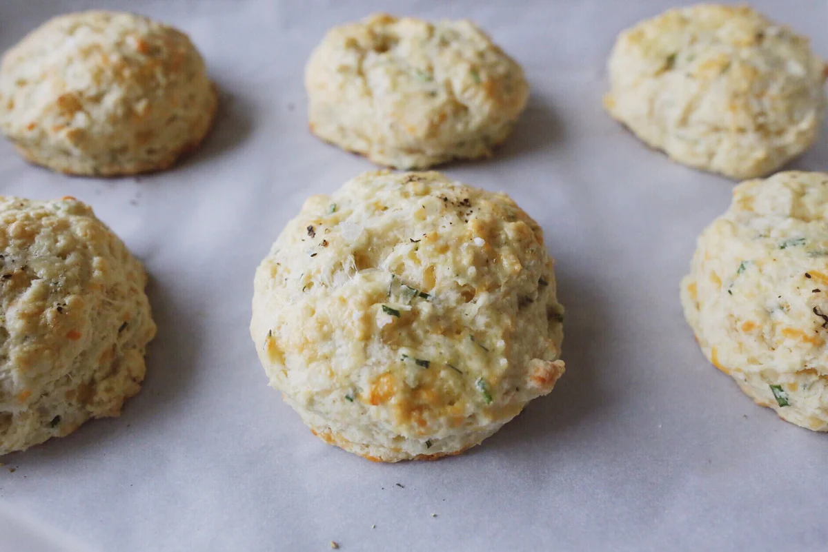 Cheddar & Chive Scones with Icelandic Lava Flake Salt