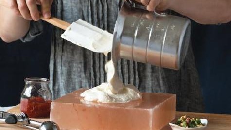 Image of Salt-Frozen Parmesan Ice Cream with Tomato Marmalade and Basil Gremolata