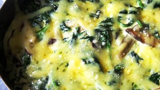 Image of Spinach-Shiitake Gratin with Maine Coast Sea Salt