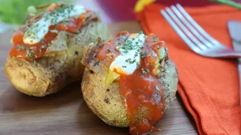 Image of Microwave Baked Potato With Chunky Tomato Sauce