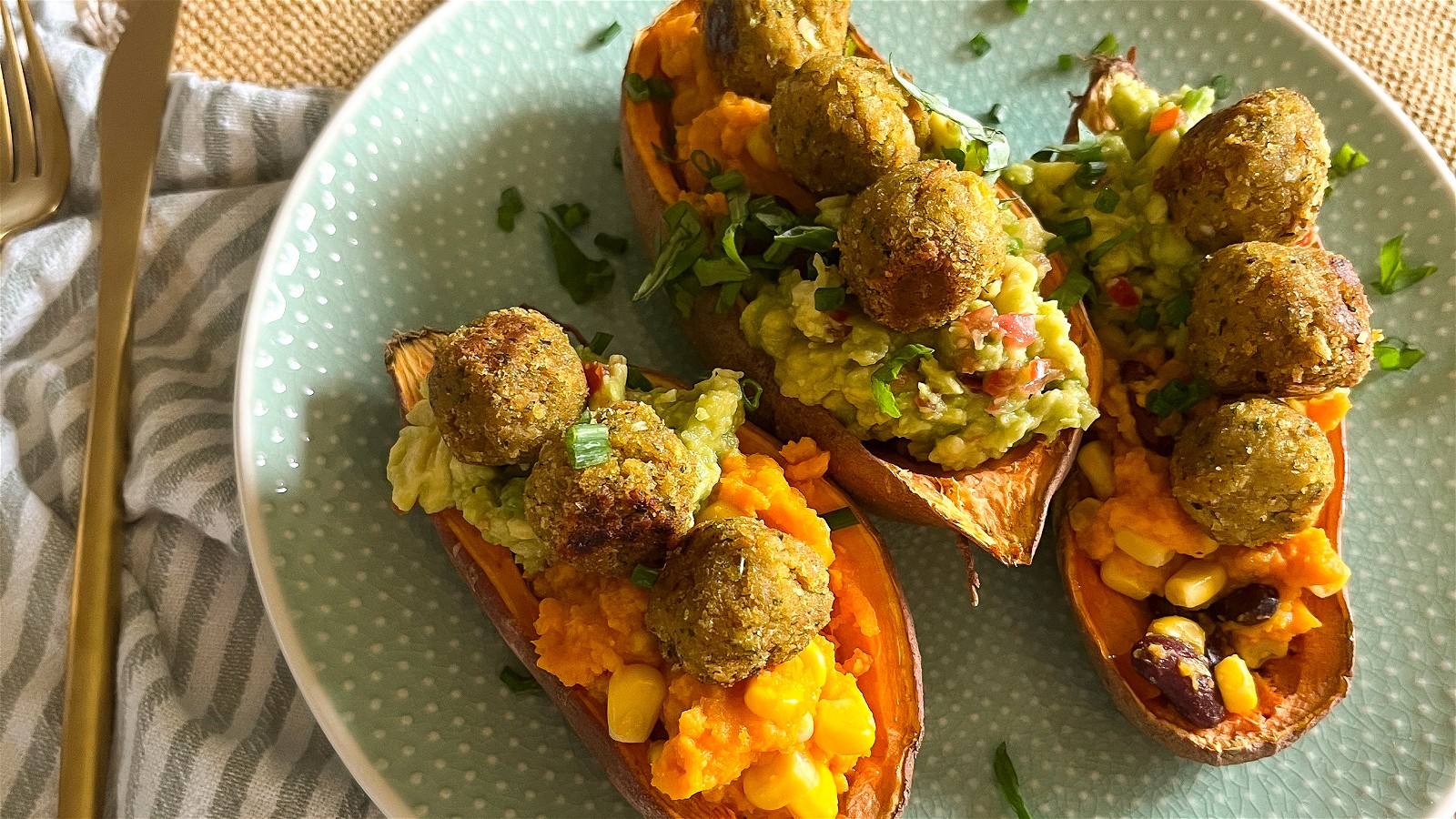 Image of Falafel-Süßkartoffel-Schiffchen