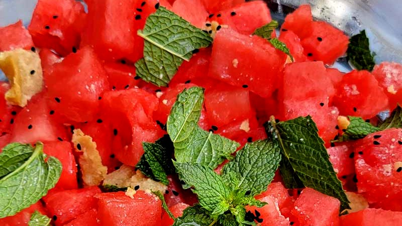 Image of Watermelon Mint Salad with Cashew Ricotta 