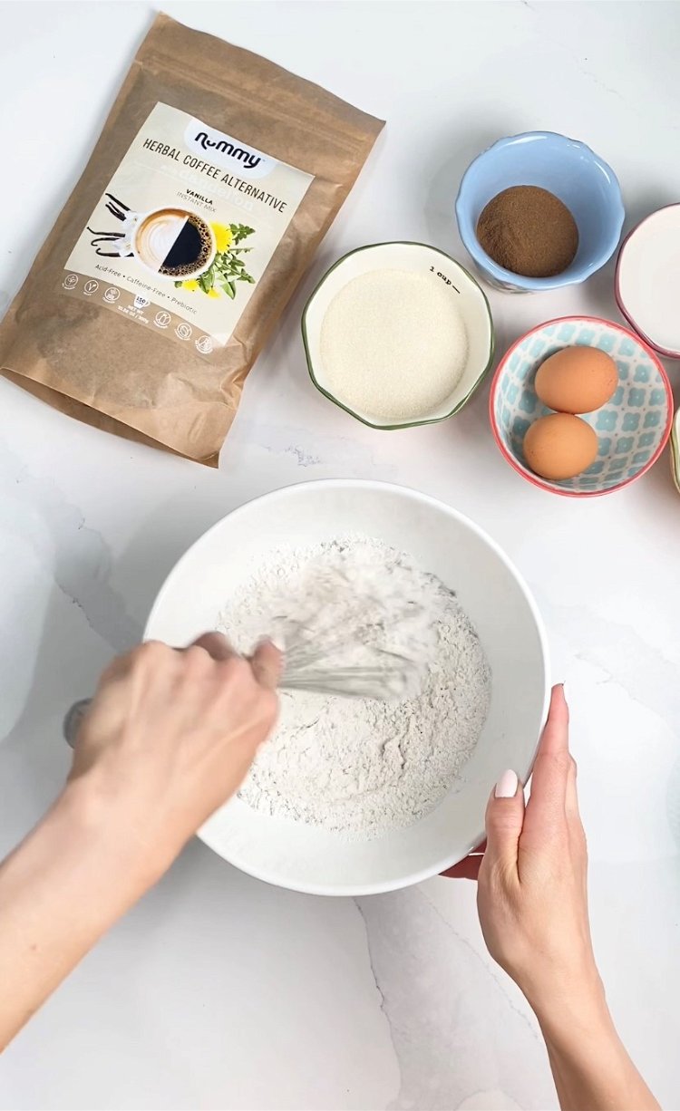Image of Add flour, ground lavender, baking soda and salt into a...