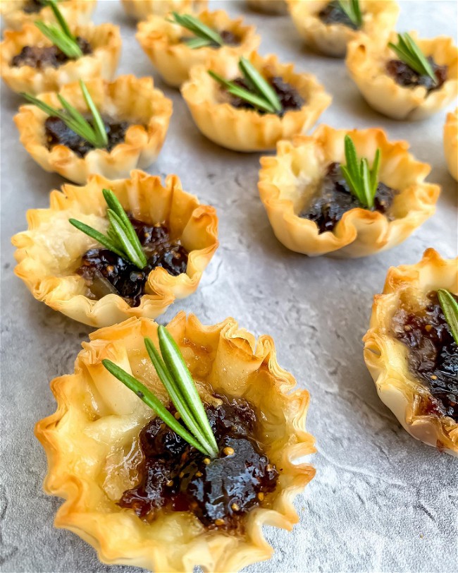 Image of Brie & Spiced Fig Jam Phyllo Cups