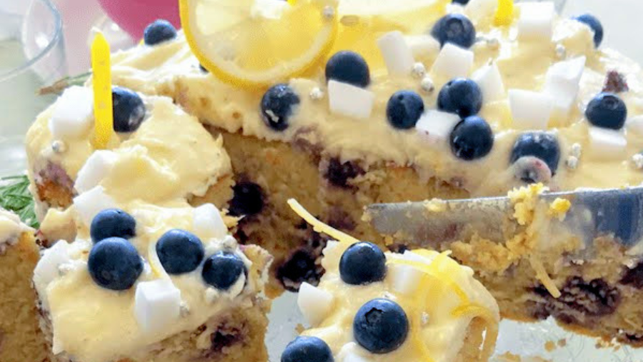 Image of Lemon, Blueberry & Coconut Cake