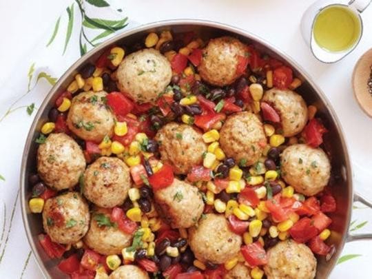 Image of Southwest Turkey Meatballs with Warm Corn and Black Bean Salsa