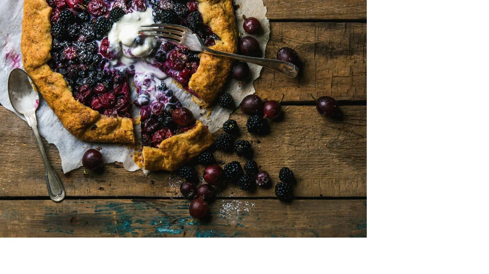 Image of Berry Crostata with Honey-Mace Yogurt