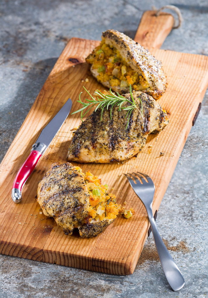 Chic ’n Cornbread Stuffed Grilled Chicken