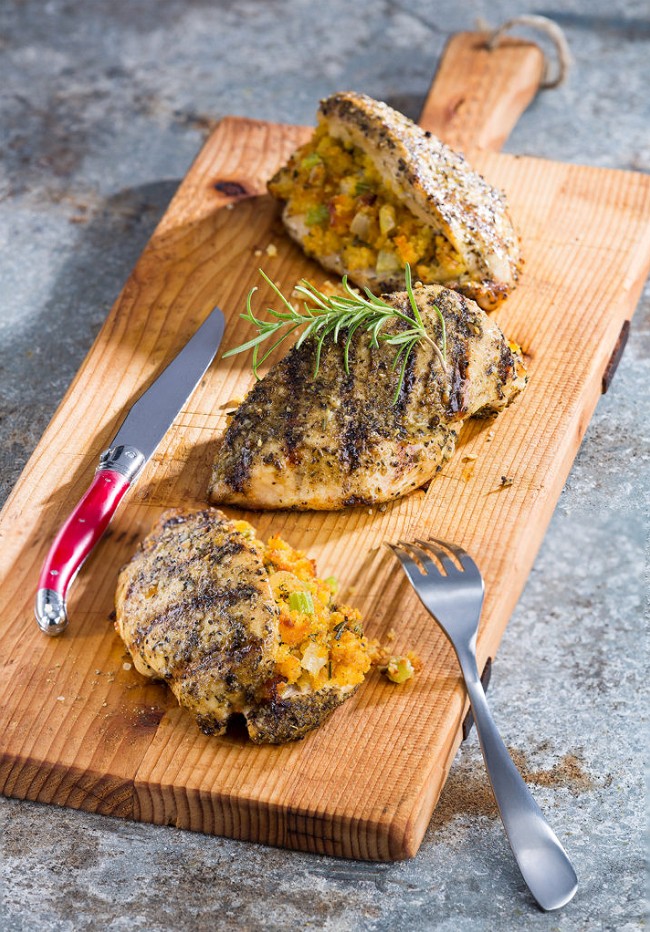 Image of Chic ’n Cornbread Stuffed Grilled Chicken