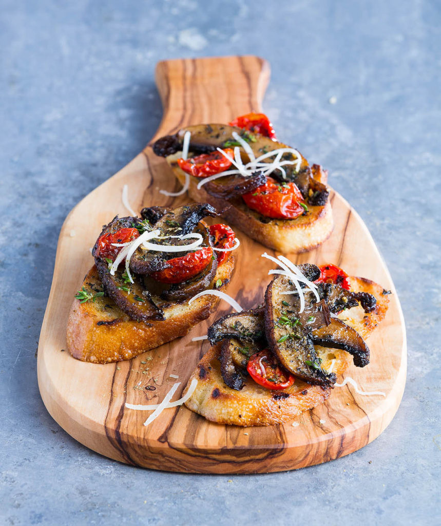 Skillet-Roasted Portobello Bruschetta
