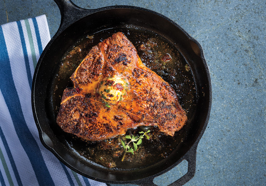 Wicked Skillet Porterhouse with Compound Butter