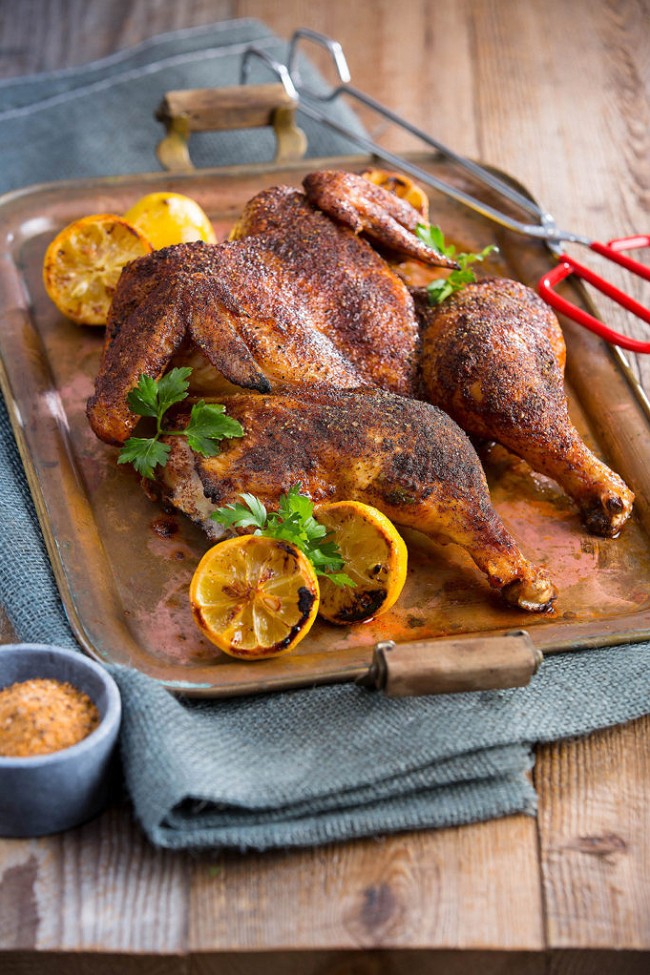 Image of Spatchcock Chicken with Grilled Lemon