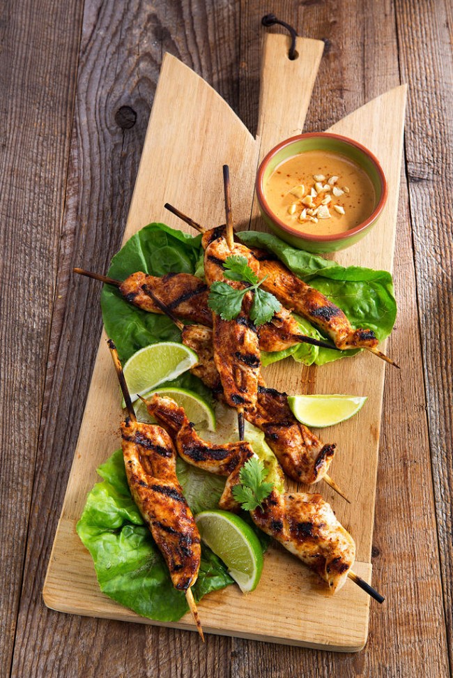 Image of Grilled Chicken Satay with Peanut Dipping Sauce