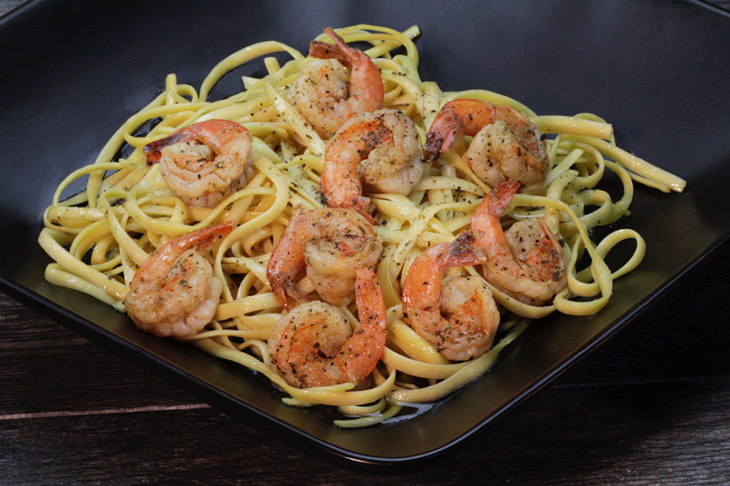 Garlic Pepper Shrimp Fettuccine