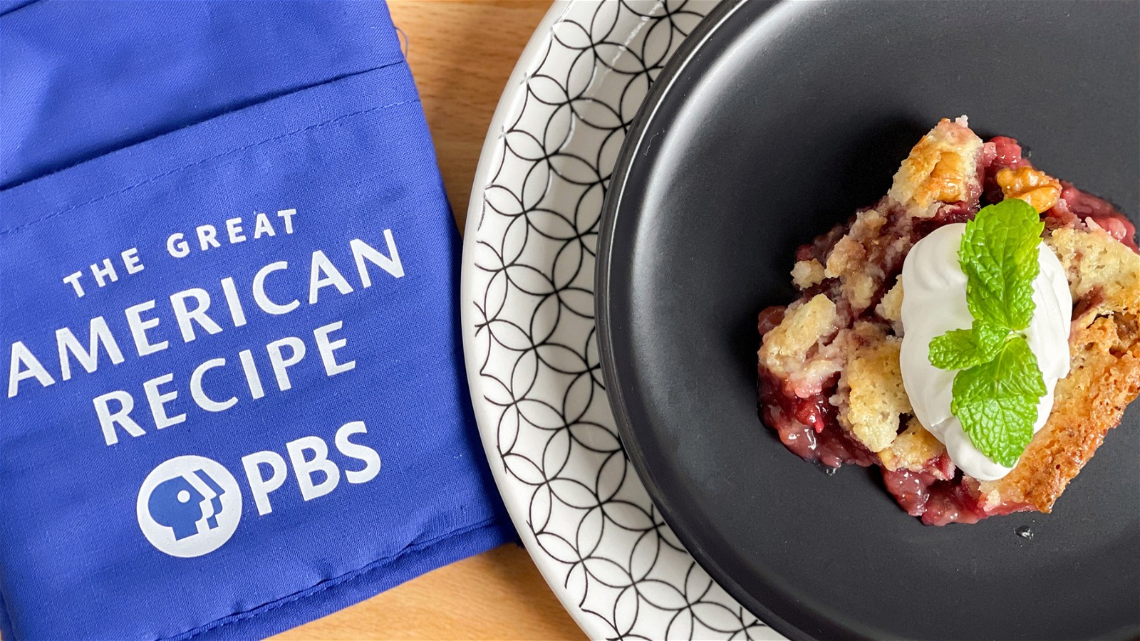 Image of Balsamic Berry Walnut Cobbler with Bourbon Cream