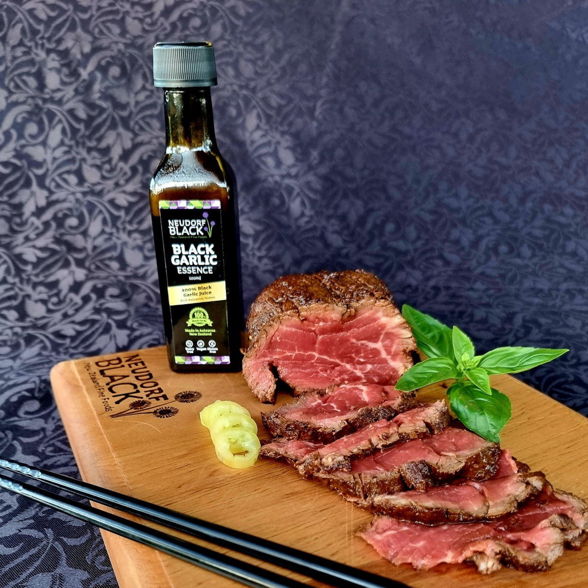 Beef Tataki with Black Garlic Essence