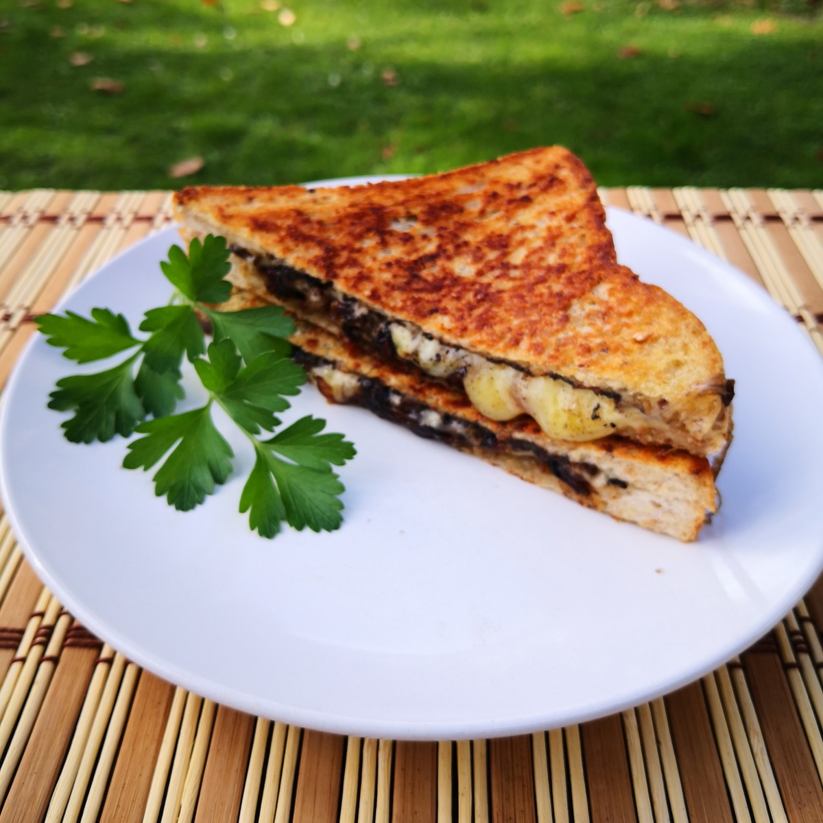 Black Garlic and Cheese Toastie