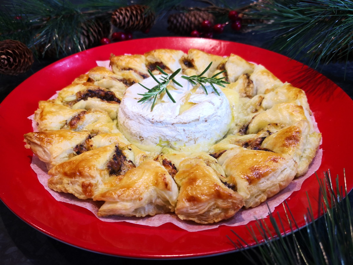 Baked Camembert with Black Garlic Pastry Twists