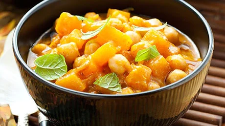 Image of Curried Pumpkin & Chickpea Soup