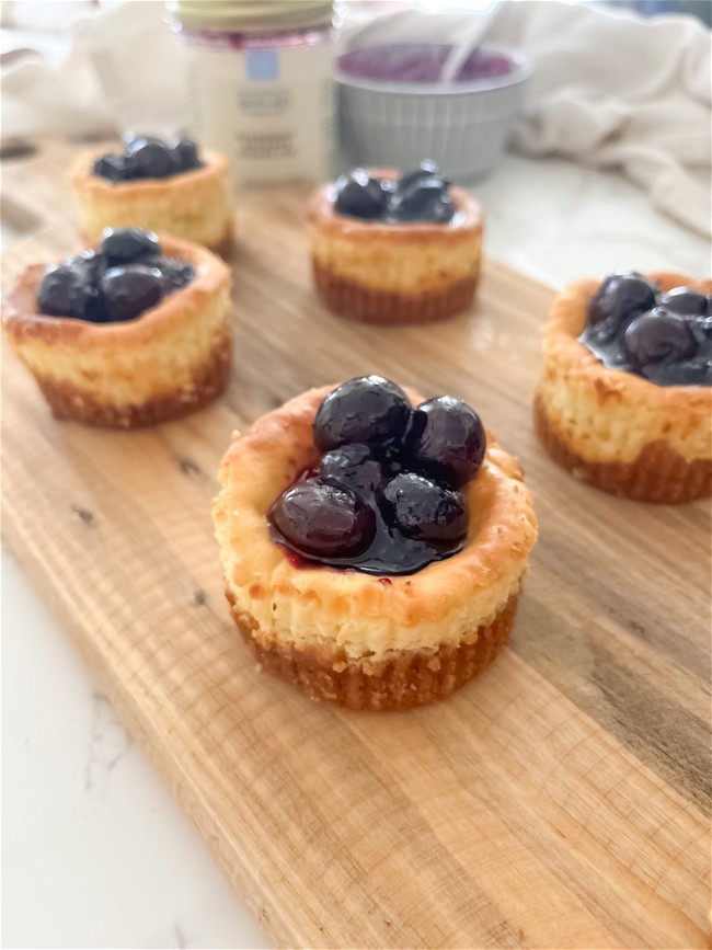 Image of Mini Cheesecakes and Blueberry Jam