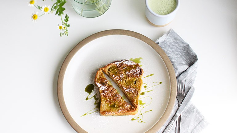 Image of French Toast with Matcha Caramel Sauce Recipe