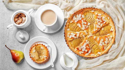 Image of RECETTE DE LA TARTE POIRE AMANDINE