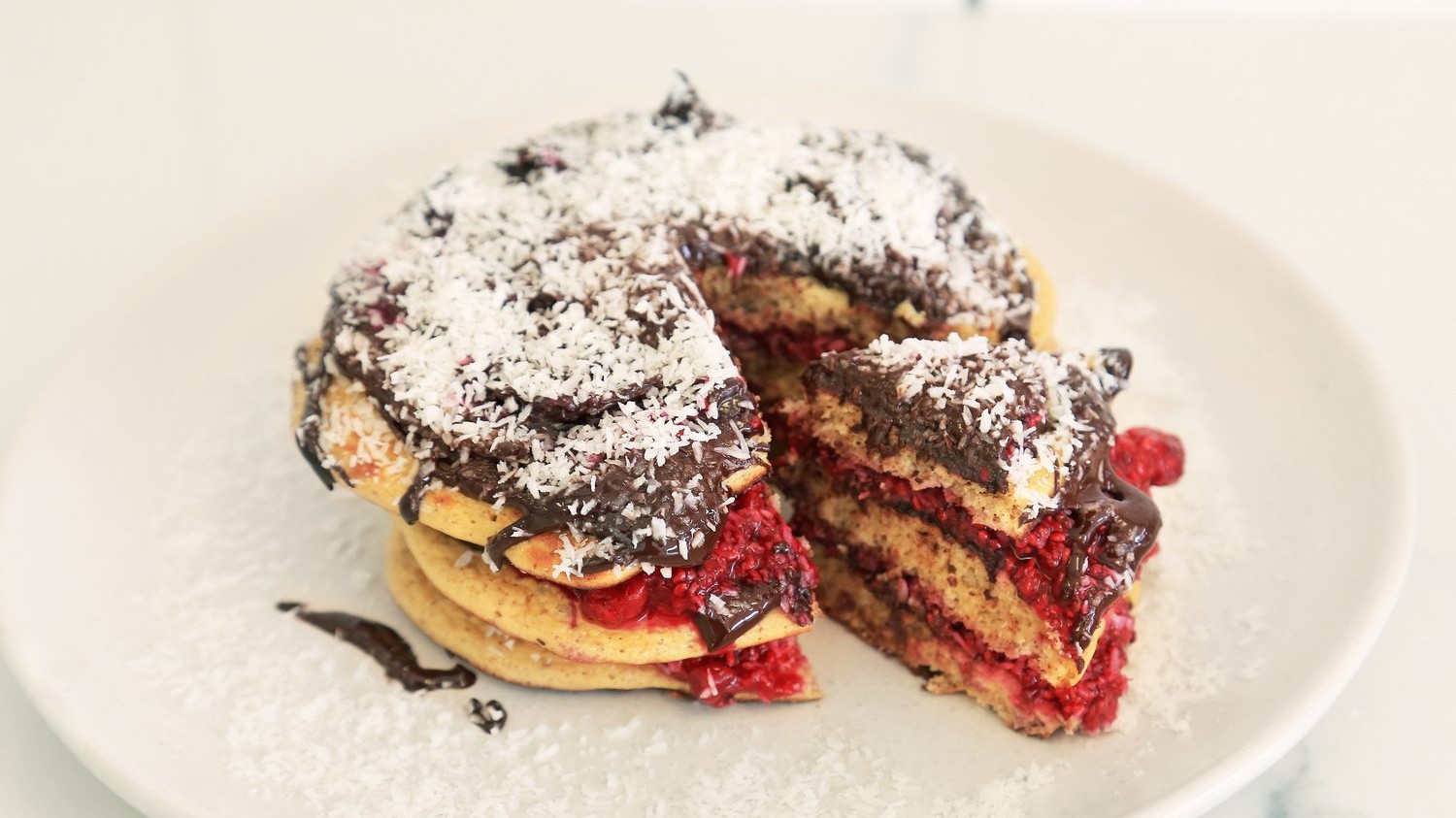 Image of Keto Lamington Pancakes