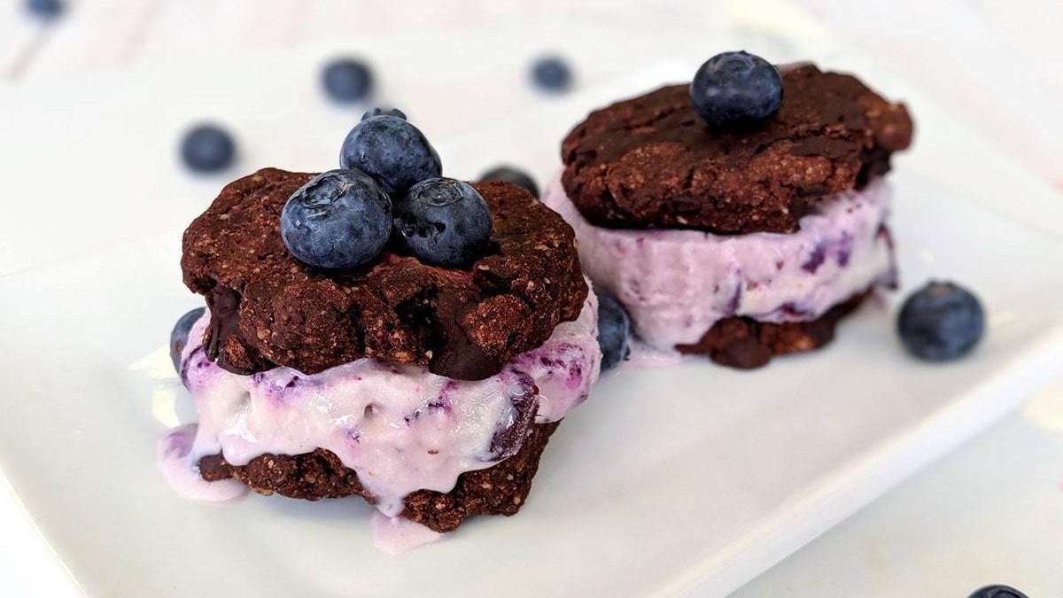 Image of Blueberry-Choc Ice Cream Sandwiches