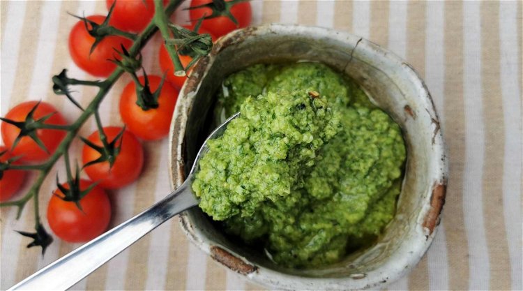 Image of Mix your pesto through the cooked pasta and voilà -...