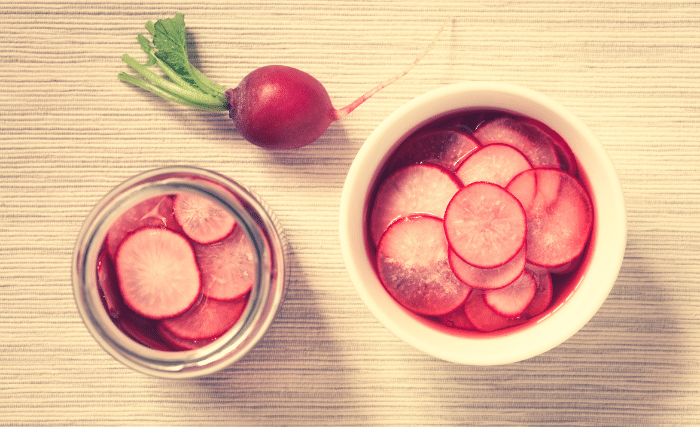 Image of Pour this pickling mixture over your sliced radishes and let...