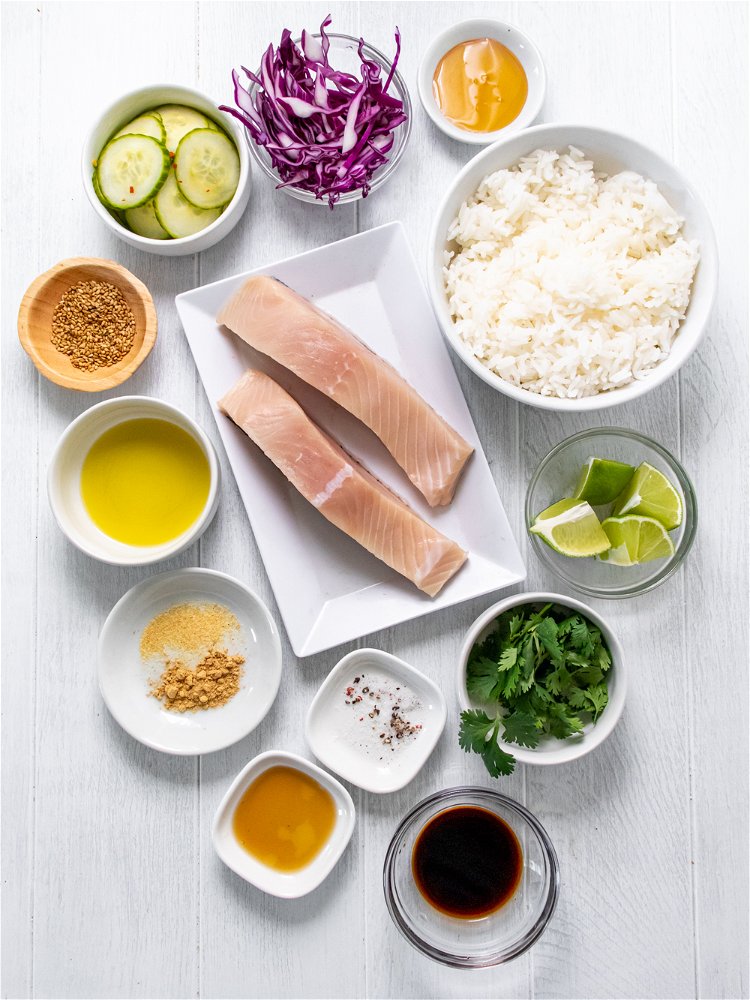 Image of Stir together sesame oil, honey, tamari, garlic and ginger. Set...