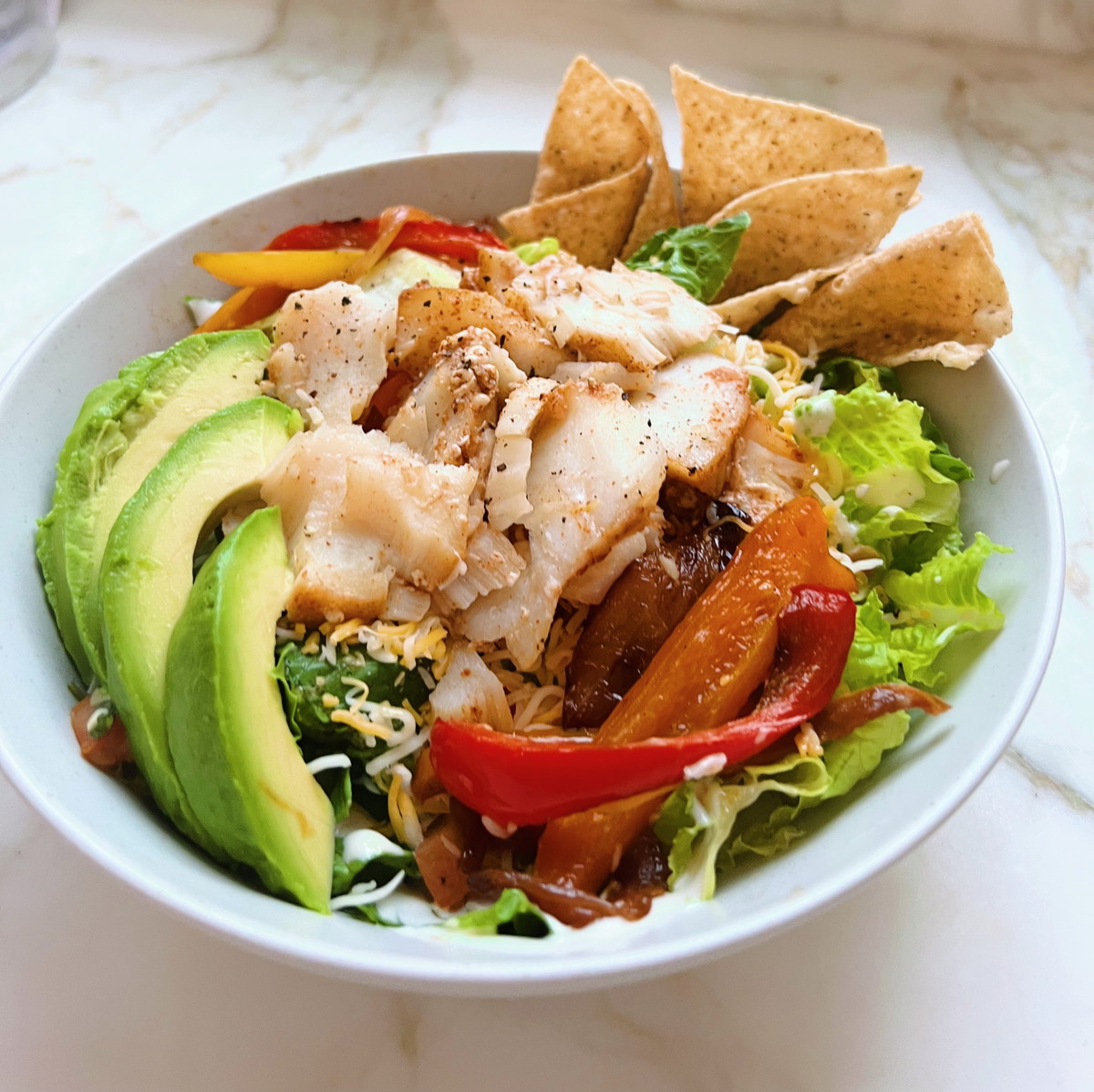Grilled Cod Fajita Bowl