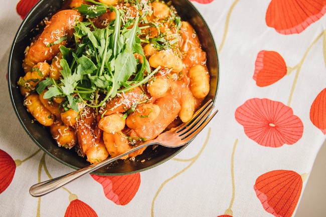 Image of Gnocchi with Smoked Brats and Tomato Sauce